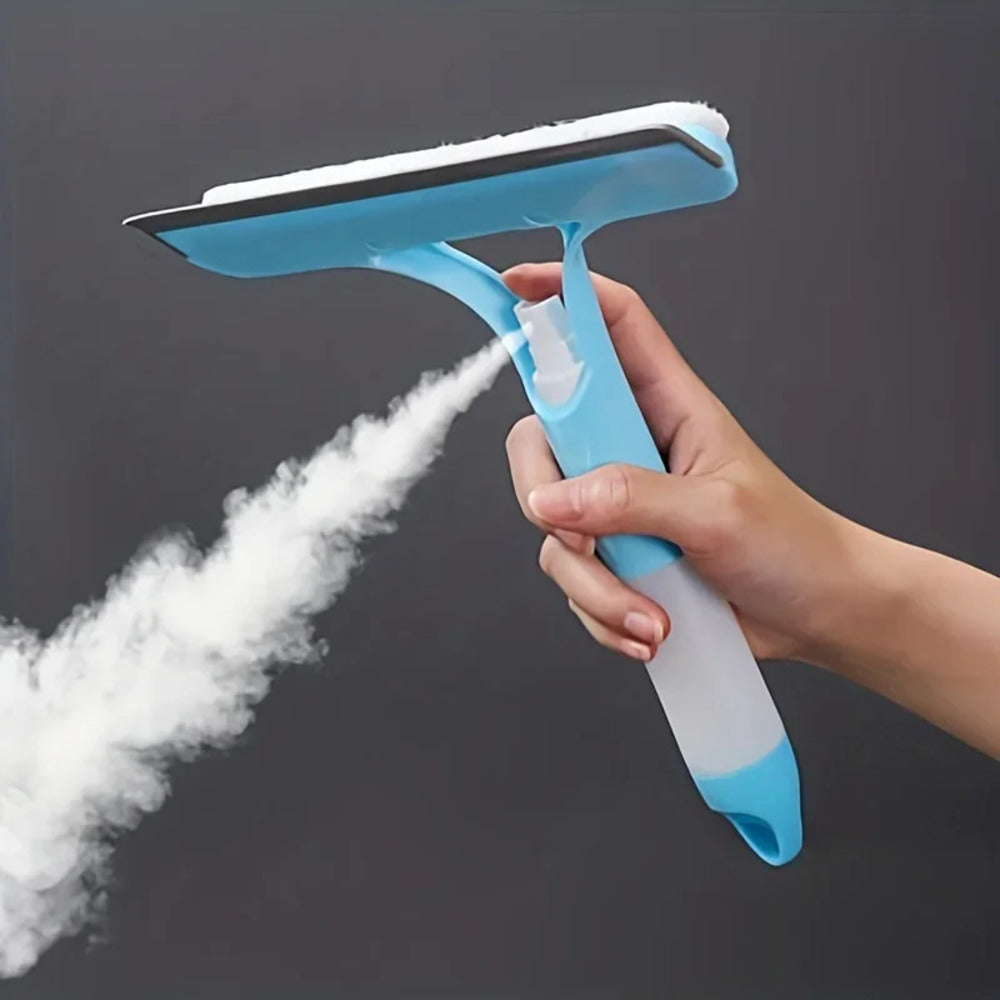 3-in-1 Window Cleaner – Spray, Cloth & Squeegee in One
