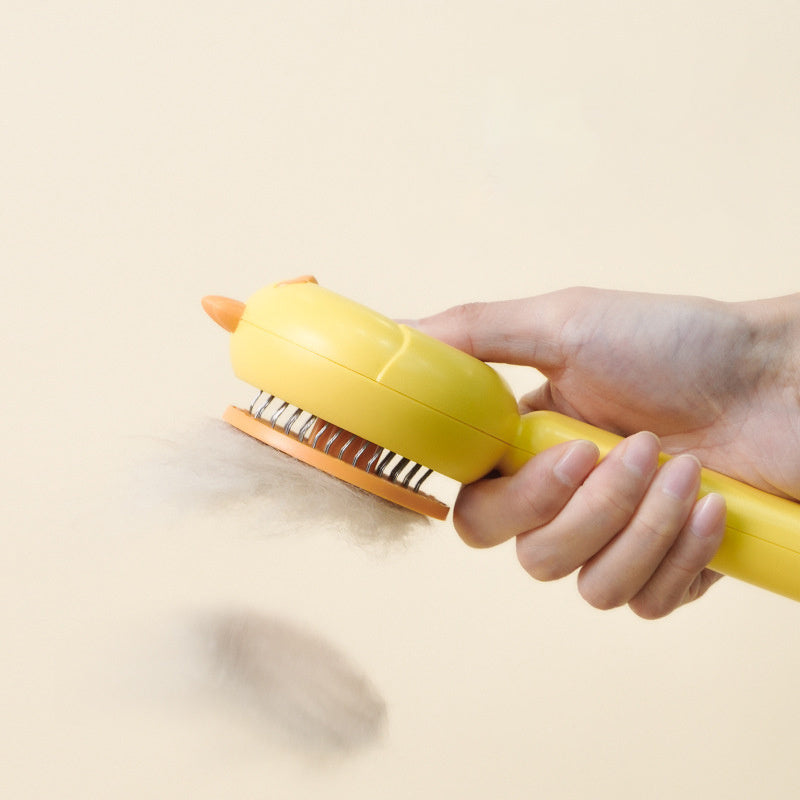 Cute One-Click Pet Grooming Brush – Detangles & Massages