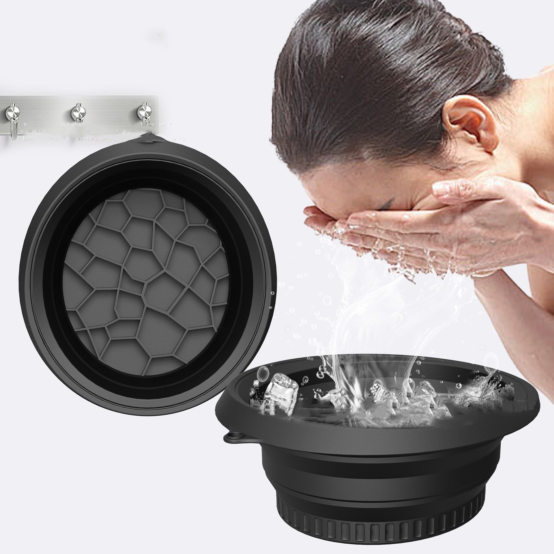 Foldable Silicone Ice Facial Basin – Compact Design for Cold Therapy & Skin Care