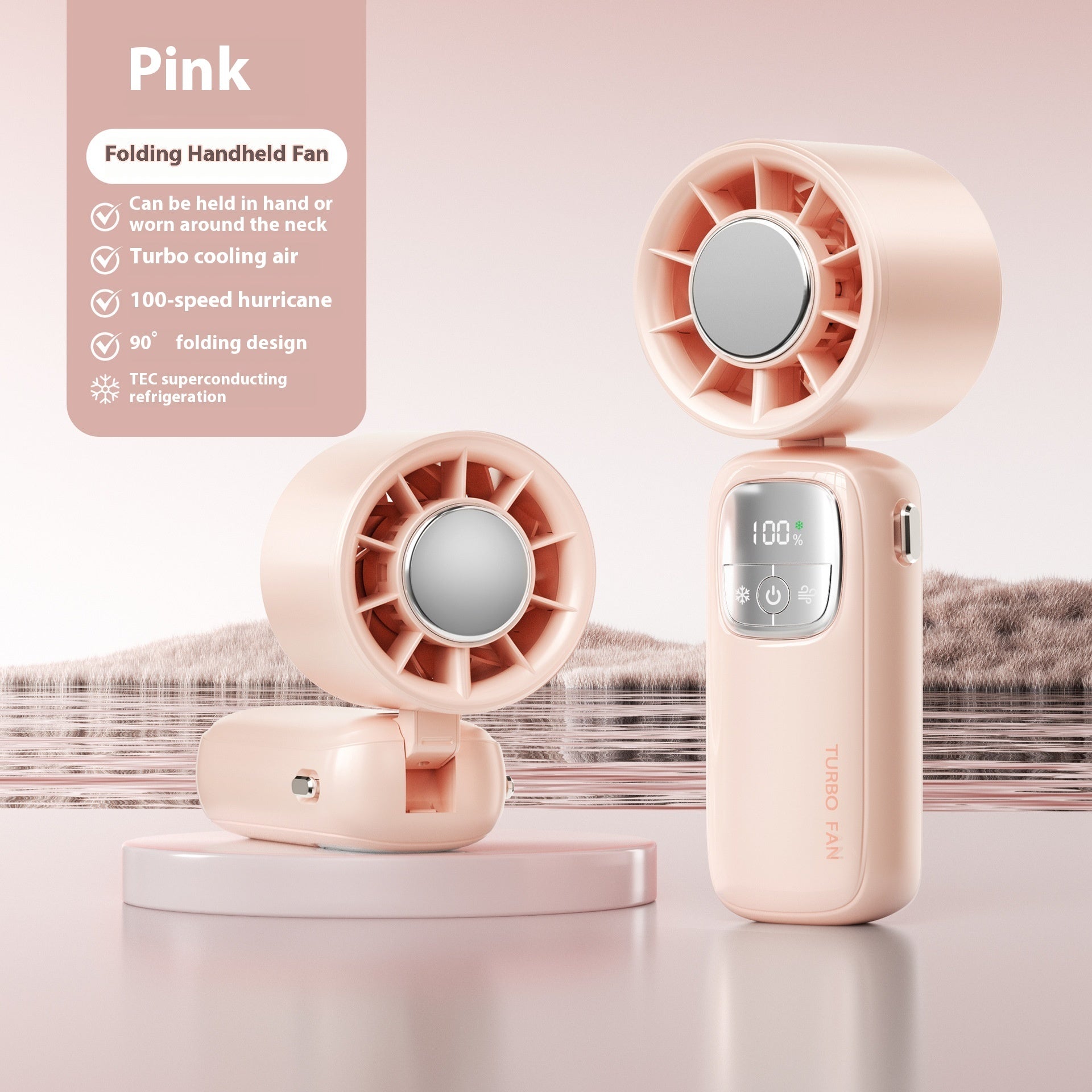 CoolBreeze Pro™ – Waterproof Metal-Core Mini Fan (4000mAh)