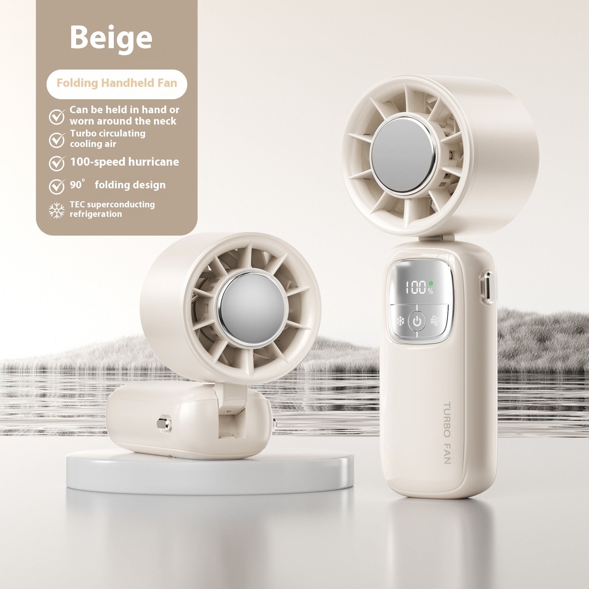 CoolBreeze Pro™ – Waterproof Metal-Core Mini Fan (4000mAh)