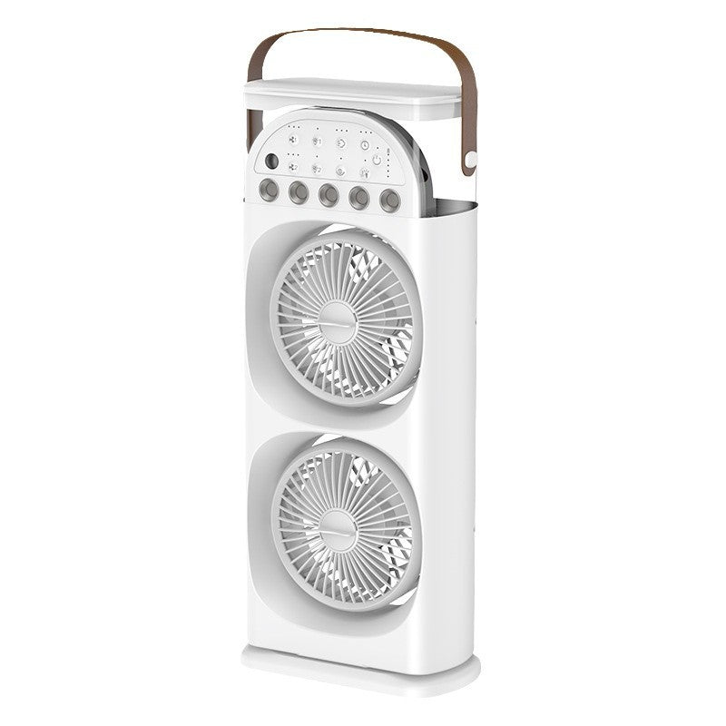 Dual Mist Cooling Fan – Rechargeable & Plug-in with Remote Control