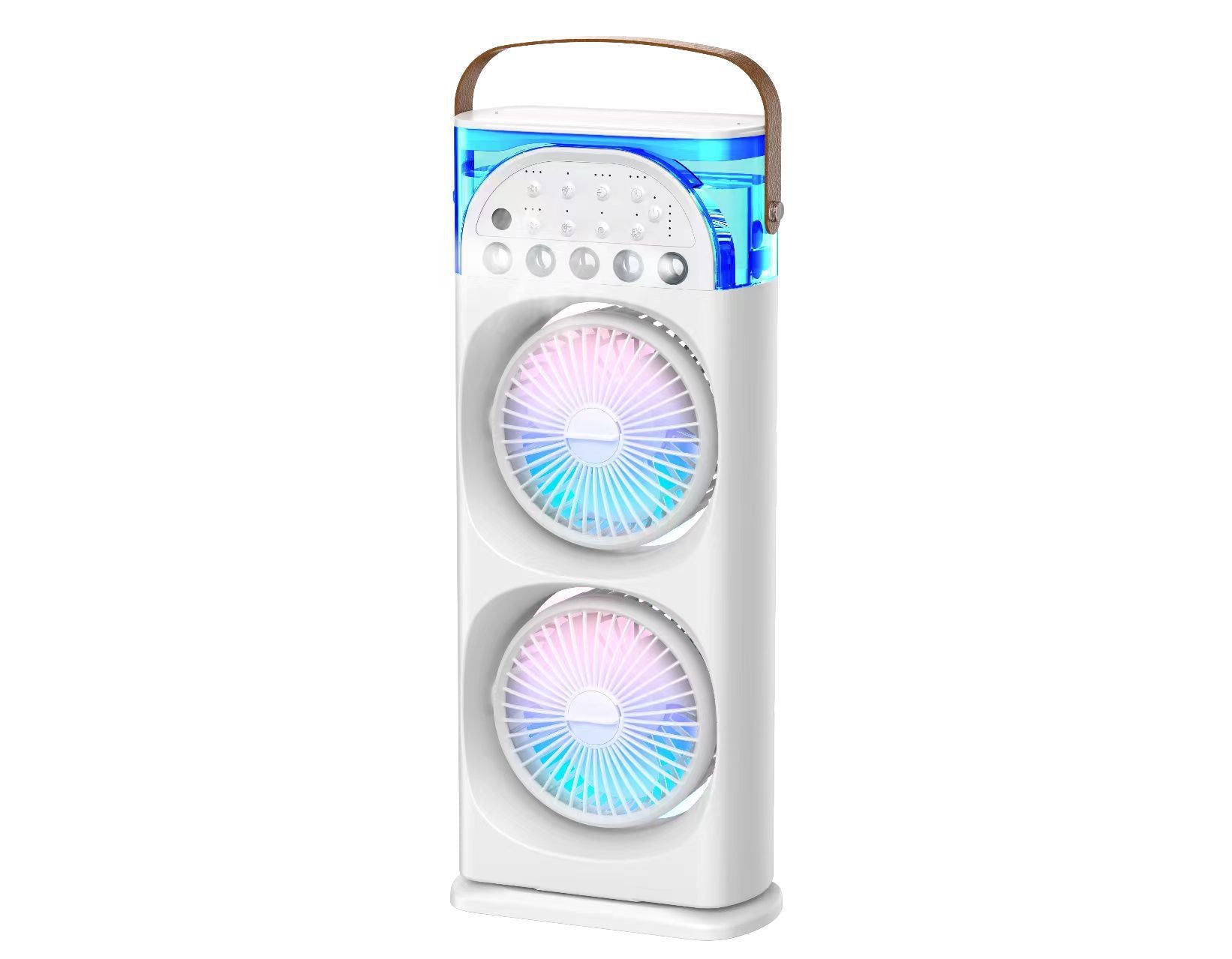 Dual Mist Cooling Fan – Rechargeable & Plug-in with Remote Control