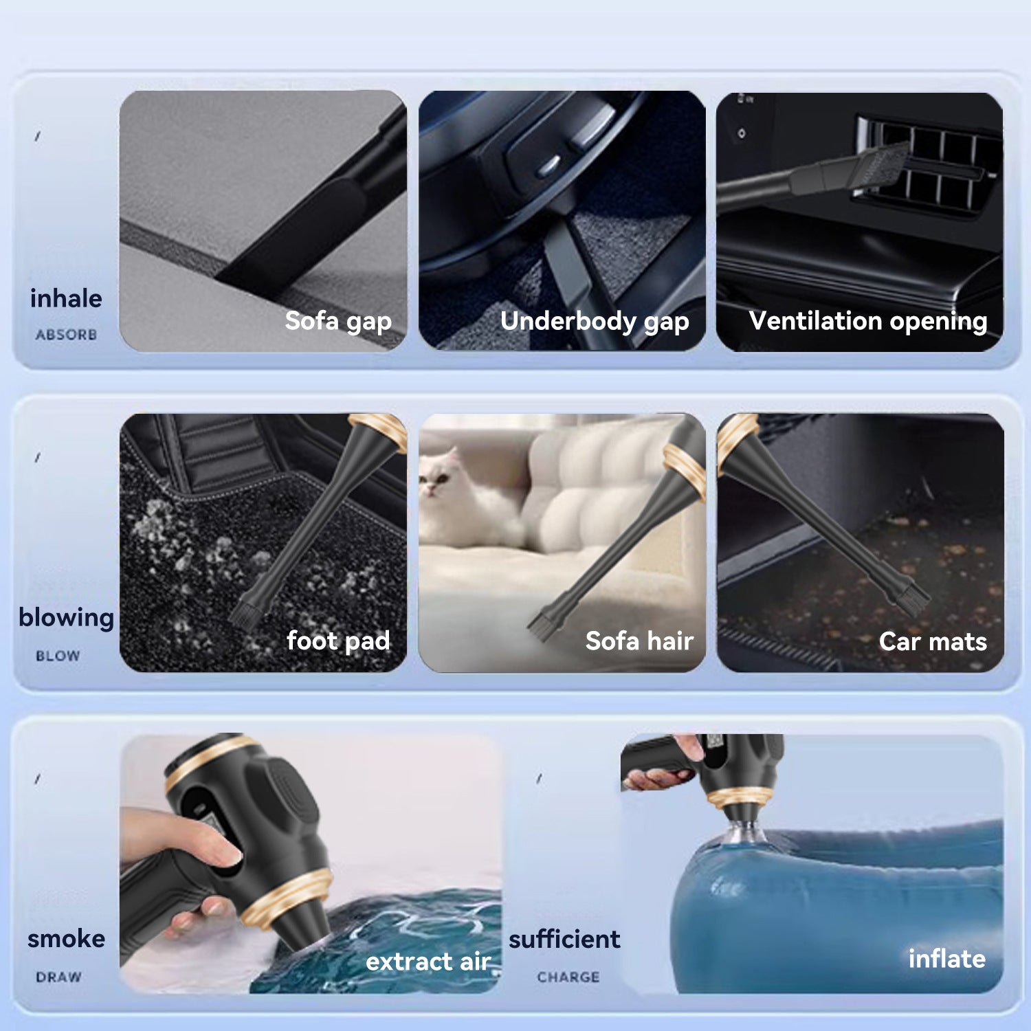 Mini USB Rechargeable Vacuum Cleaner – Digital Display, Quiet & Multi-Functional