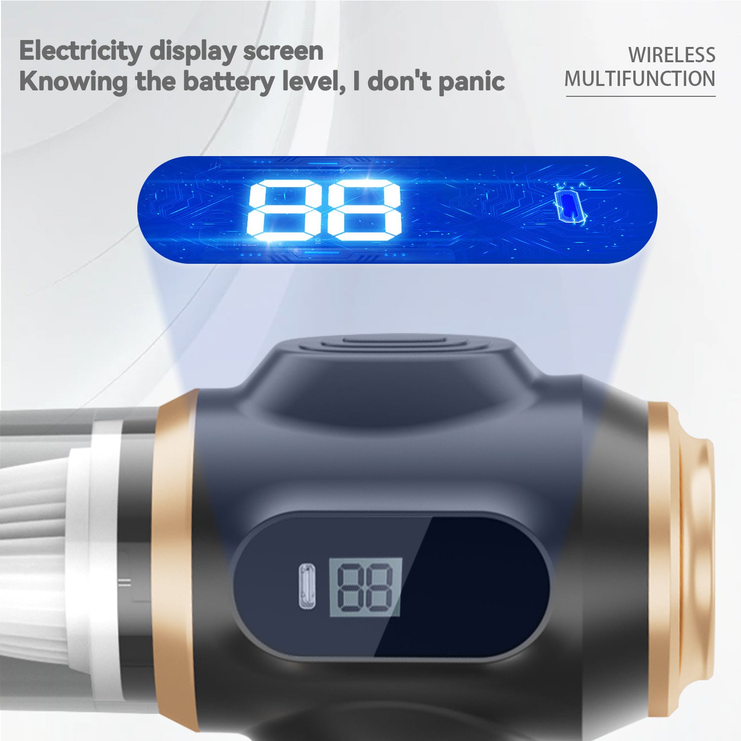 Mini USB Rechargeable Vacuum Cleaner – Digital Display, Quiet & Multi-Functional