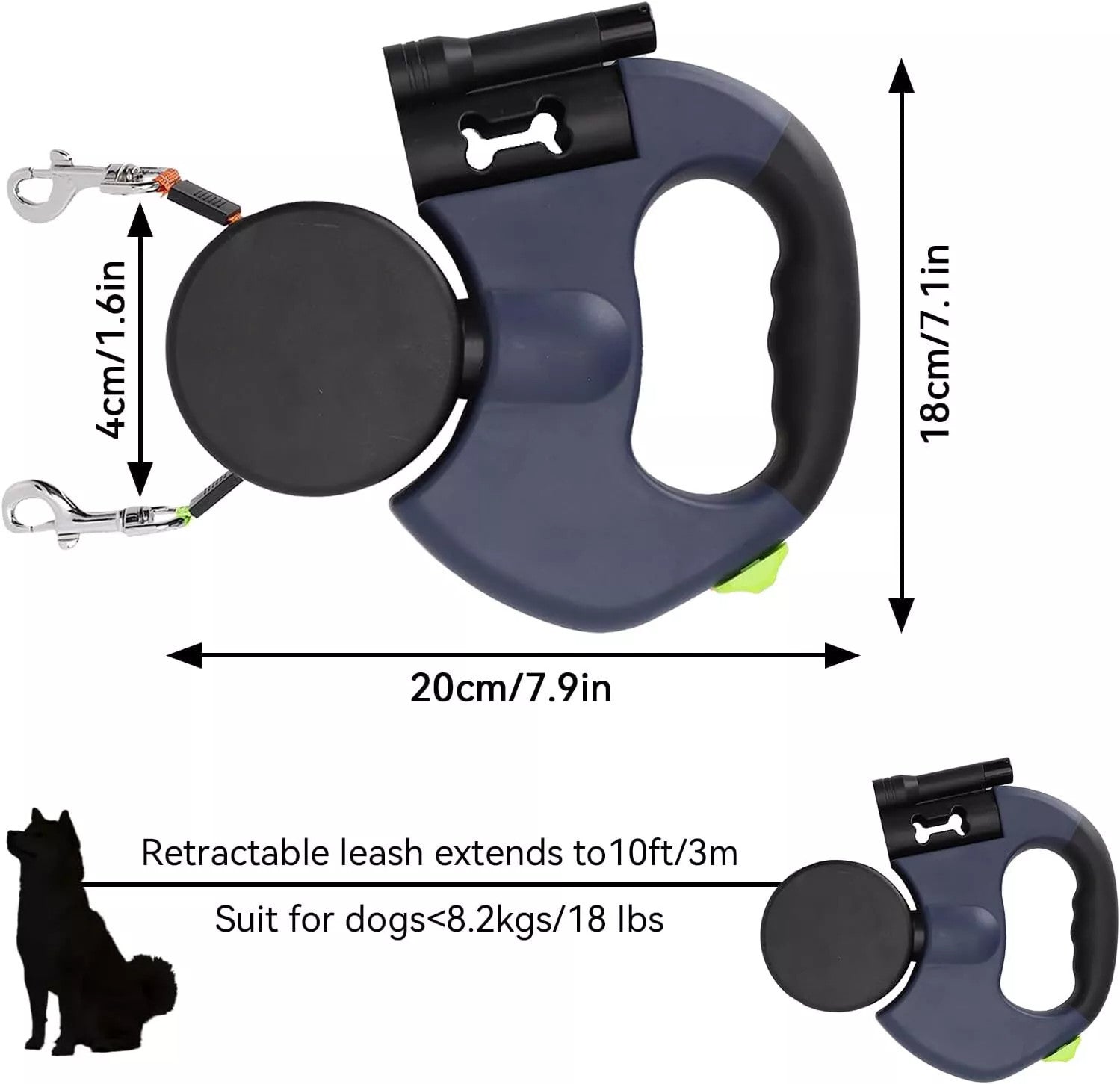 Retractable Dual Dog Leash – Tangle-Free Control for 2 Dogs
