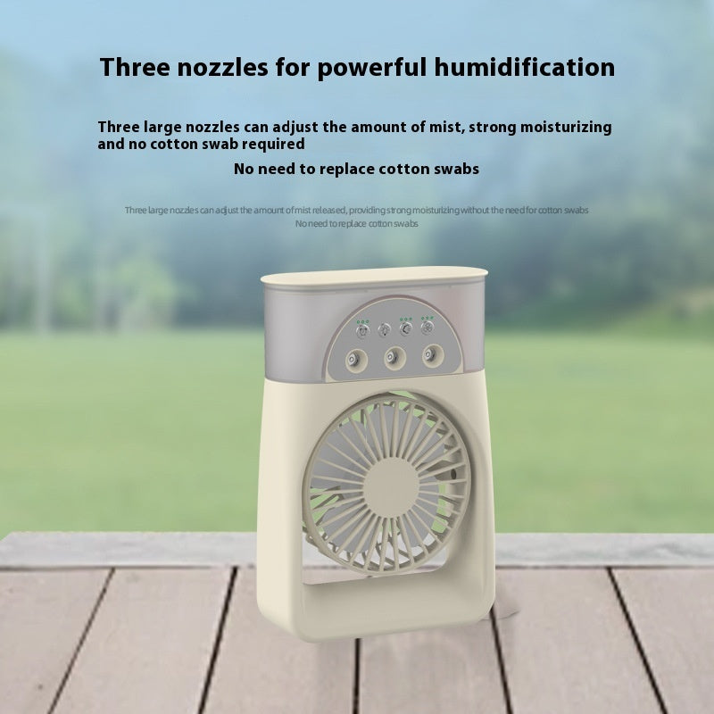 Compact USB Mist Fan – Silent Cooling & Humidifier for Small Spaces