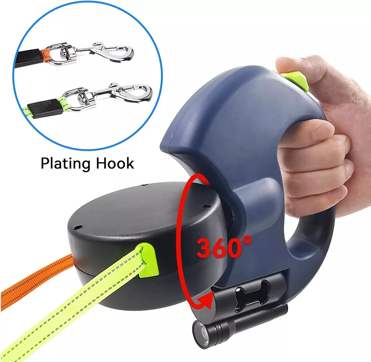 Retractable Dual Dog Leash – Tangle-Free Control for 2 Dogs